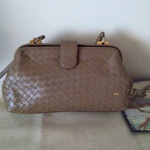 Etienne Aiger Crossbody Bag Light Brown with Gold Hardware - Picture 6 of 15